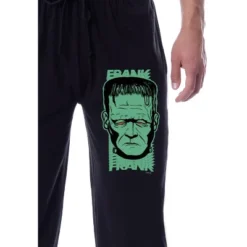 Universal Monsters Mens' Frankenstein Halloween Sleep Jogger Pajama Pants Black