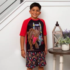 Jurassic World Boys' Blue T-Rex Park Logo Sleep Pajama Set Shorts Black -Pure Wear Store GUEST 44b81045 1200 45c2 8d35 e1f7b87d786a