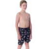 Monster Jam Boys' Dragon Zombie Grave Digger Megalodon Allover Swim Trunks Black