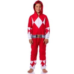 Power Rangers Boy's All Character Union Suit Costume Sleep Pajama Multicolored