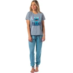 Disney Women's Lilo & Stitch Ohana Jogger Sleep Pajama Set For Adults Grey -Pure Wear Store GUEST 49298980 e0be 4abc 8c97 fe38c5751151