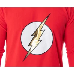 DC Comics Men's The Flash Superhero Fleece Shirt And Pant 2 PC Pajama Set