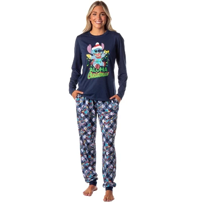 Disney Women's Lilo & Stitch Christmas Character Jogger Sleep Pajama Set Multicolored 4 Disney Women's Lilo & Stitch Christmas Character Jogger Sleep Pajama Set Multicolored - Image 4