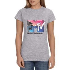 MTV Womens' Music Television Beach Classic Icon '80s Crewneck T-Shirt Grey -Pure Wear Store GUEST 506e1460 fa80 43e5 a4ae cb9a946b13b2