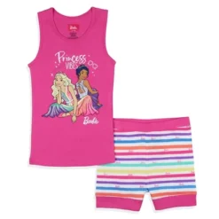 Barbie Girls' Princess Vibes Characters Sleep Pajama Set Tank Top Shorts Pink -Pure Wear Store GUEST 51f8844f 17b4 4375 a30a a411b8b4dfa3