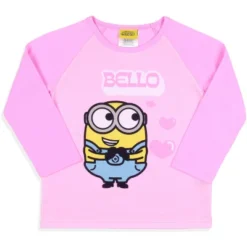 Despicable Me Toddler Girls' Minions Chibi Bello Raglan Sleep Pajama Set Multicolored