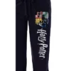 Harry Potter Women's Hogwarts House Crest Sleep Lounge Pajama Pants Black