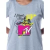 MTV Womens' Music Television I Want My Moonman Nightgown Pajama Shirt Grey