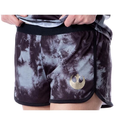 Star Wars Womens' In The Rebellion Tie-Dye Sleep Pajama Set Short Black 2 Star Wars Womens' In The Rebellion Tie-Dye Sleep Pajama Set Short Black - Image 2