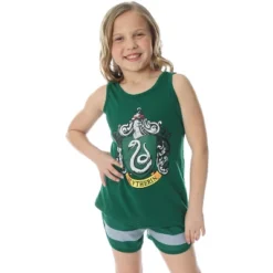 Harry Potter Big Girls' Hogwarts House Crest Racerback Tank And Shorts Pajama Lounge Set -Pure Wear Store GUEST 56b7be8f ffff 4905 b527 347f9659a6fb