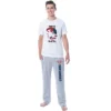 DC Mens' Superman Silhouette Truth Justice Sleep Pajama Set Shirt Pant Multicolored