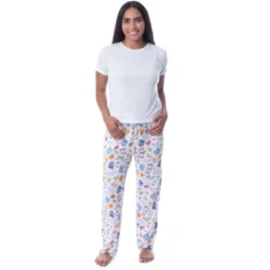Gilmore Girls Womens' Icons Toss Print Luke's Diner Stars Hollow Pajama Pants White -Pure Wear Store GUEST 59319f16 4866 4cac a76d eeeaf2069bb8