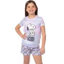 Peanuts Girls' I Woke Up This Cute Snoopy Tie-Dye Sleep Pajama Set Shorts Multicolored -Pure Wear Store GUEST 5950e5d0 71e4 4b09 a906 9e9613f3cdac