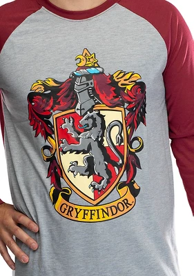 Harry Potter Men's Raglan Shirt And Plaid Pants Pajama Set 2 Harry Potter Men's Raglan Shirt And Plaid Pants Pajama Set - Image 2