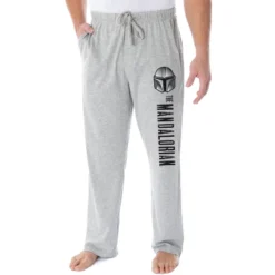 Star Wars Mens' The Mandalorian Logo Title Helmet Sleep Pajama Pants Grey -Pure Wear Store GUEST 5a39eb6f 244c 4337 8cb8 bf3ab263b347