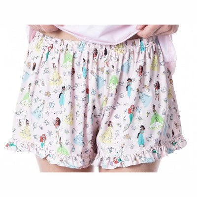 Disney Womens' Princesses Character Friends Sleep Pajama Set Short Pink 3 Disney Womens' Princesses Character Friends Sleep Pajama Set Short Pink - Image 3