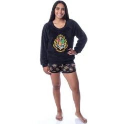 Harry Potter Womens' Hogwarts Crest Sweater And Shorts Sleep Pajama Set Black 10 Harry Potter Womens' Hogwarts Crest Sweater And Shorts Sleep Pajama Set Black -Pure Wear Store GUEST 5bd09d1a 007d 42c9 ae84 59040acc9a58