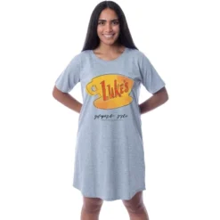 Gilmore Girls Womens' Luke's Diner Logo Nightgown Sleep Pajama Shirt Grey -Pure Wear Store GUEST 5d091efd ae6f 4f2d 82bc bc88012227d9