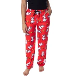 Peanuts Women's Snoopy And Woodstock Allover Print Smooth Fleece Pajama Pants -Pure Wear Store GUEST 5ff584cb f78b 401a b4f6 759a9cac694a