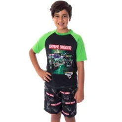 Monster Jam Boys' Grave Digger Monster Truck Shirt And Shorts Pajama Set -Pure Wear Store GUEST 6147344a c6f2 4faf bfbb 7defd108824c