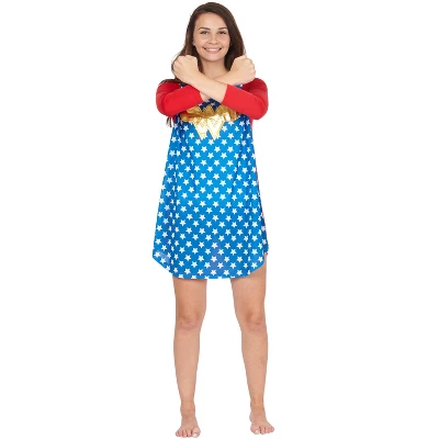Wonder Woman DC Comics Logo Ragalan Pajama Nightgown 2 Wonder Woman DC Comics Logo Ragalan Pajama Nightgown - Image 2