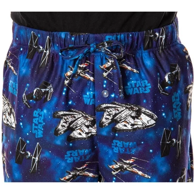 Star Wars Men's Spaceships Allover Pattern Sleep Lounge Pajama Pants Classic Starships 2 Star Wars Men's Spaceships Allover Pattern Sleep Lounge Pajama Pants Classic Starships - Image 2
