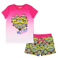 Despicable Me Girls' Movie Minions Better Together Pajama Set Shorts Pink -Pure Wear Store GUEST 64079f6f 8cdb 4d63 9d1f 3e1d2ad3a675