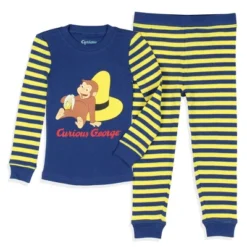 Curious George Toddler Boys' Tight Fit Striped Sleep Pajama Set Long Sleeves Blue -Pure Wear Store GUEST 64103f4e 9dda 4935 96c9 6fd0ec23d25f