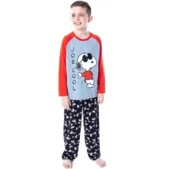 Peanuts Boys' Joe Cool Snoopy Pajamas Raglan Shirt And Pant Sleepwear Set -Pure Wear Store GUEST 671820bc 0ba2 4814 aaf9 88e6c5cd30b2