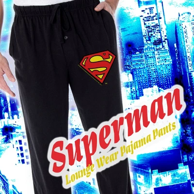 DC Comics Men's Superman Pajama Pants Classic S Symbol Loungewear Sleep Pants Black 2 DC Comics Men's Superman Pajama Pants Classic S Symbol Loungewear Sleep Pants Black - Image 2
