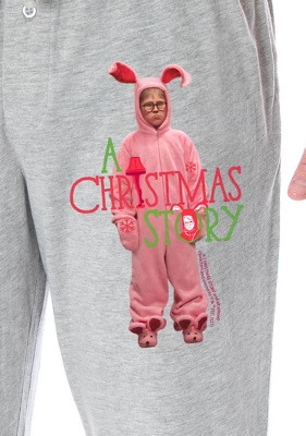 A Christmas Story Men's Ralphie Pink Nightmare Bunny Loungewear Pajama Pants Heather Grey 2 A Christmas Story Men's Ralphie Pink Nightmare Bunny Loungewear Pajama Pants Heather Grey - Image 2