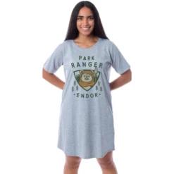Star Wars Womens' Ewok Park Ranger Endor Nightgown Sleep Pajama Shirt Grey -Pure Wear Store GUEST 6bb2f3b4 7ca6 43b6 b006 7e9510c7c557