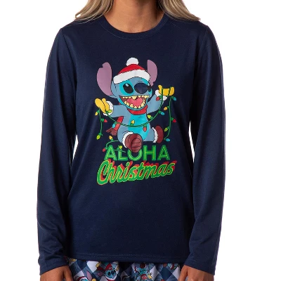 Disney Women's Lilo & Stitch Christmas Character Jogger Sleep Pajama Set Multicolored 1 Disney Women's Lilo & Stitch Christmas Character Jogger Sleep Pajama Set Multicolored
