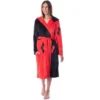 DC Comics Womens' Harley Quinn Classic Costume Hooded Robe Bathrobe Black
