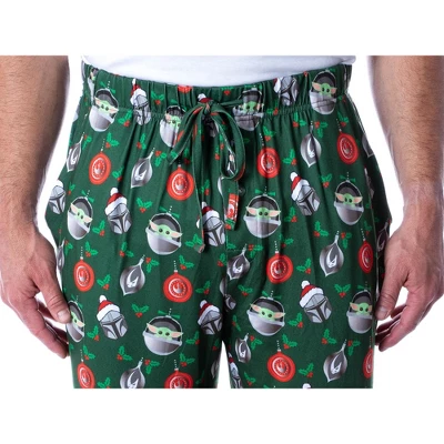 Star Wars Mens' The Mandalorian The Child Christmas Ornaments Pajama Pants Green 1 Star Wars Mens' The Mandalorian The Child Christmas Ornaments Pajama Pants Green