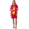 Winnie-the-Pooh Women's Go Team Shirt Pajama Dorm Sleep Shirt Nightgown Red