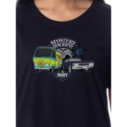 Supernatural Womens' Scoobynatural Mystery Machine Nightgown Pajama Shirt Black