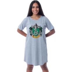 Harry Potter Womens' Hogwarts All Houses Nightgown Sleep Pajama Grey -Pure Wear Store GUEST 71676d19 e989 4e6a b291 dadc264d4830