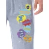 The Big Bang Theory Mens' Bazinga! Comic Sayings Jogger Pajama Pants Grey