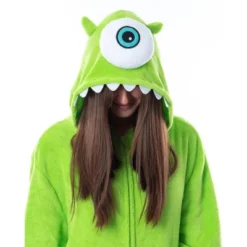 Disney Monsters Inc Adult Mike Wazowski Kigurumi Costume Union Suit Pajama Lime Green