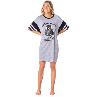 Star Wars Womens' Distressed Darth Vader Nightgown Sleep Pajama Shirt Grey 3 Star Wars Womens' Distressed Darth Vader Nightgown Sleep Pajama Shirt Grey - Image 3