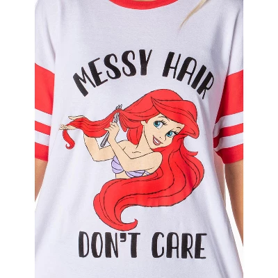 Disney Womens' The Little Mermaid Ariel Nightgown Pajama Shirt Dress White 2 Disney Womens' The Little Mermaid Ariel Nightgown Pajama Shirt Dress White - Image 2