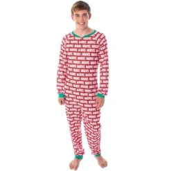 Marvel Logo Unionsuit With Christmas Lights Adult Onesie Pajamas Pjs Red -Pure Wear Store GUEST 767c806d f632 476f b5ce 12a77c06183a