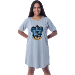 Harry Potter Womens' Hogwarts All Houses Nightgown Sleep Pajama Grey -Pure Wear Store GUEST 793c7194 b4f9 4d2a 85e5 941fb8ae2cc3