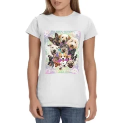 Cute Puppies And Dogs Pop Art Collage Womens Shirt Puppies Galore Tee White -Pure Wear Store GUEST 7cd8945c 2beb 4ce0 812a b60916233265