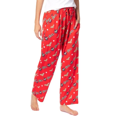 DC Comics Womens' Wonder Woman Classic Character Symbol Pajama Pants Red 5 DC Comics Womens' Wonder Woman Classic Character Symbol Pajama Pants Red - Image 5
