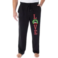 Peanuts Snoopy Pajama Pants LOVE Christmas Wreath Loungewear Sleep Pants Black -Pure Wear Store GUEST 806c77f4 0b10 40c3 b9e3 a6061ea24993