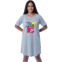 MTV Womens' Music Television I Want My Moonman Nightgown Pajama Shirt Grey 5 MTV Womens' Music Television I Want My Moonman Nightgown Pajama Shirt Grey -Pure Wear Store GUEST 80ce84f6 870f 4daa ba8d cf194982681c