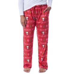 Peanuts Womens' Snoopy And Woodstock Ho Ho Ho Ugly Sweater Pajama Pants Red -Pure Wear Store GUEST 825636e6 ba3d 4d1c 86ff 0642a1a0e0b6