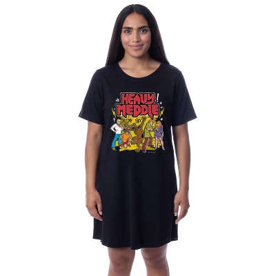 Scooby-Doo Womens' The Gang Heavy Meddle Nightgown Sleep Pajama Shirt Black 3 Scooby-Doo Womens' The Gang Heavy Meddle Nightgown Sleep Pajama Shirt Black - Image 3
